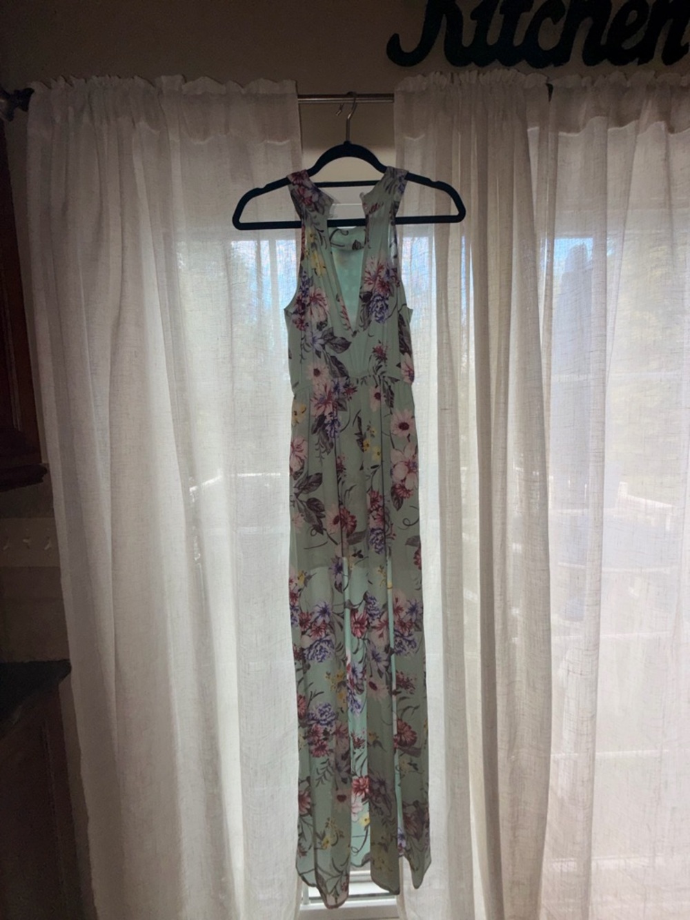 miami Mint Green Floral Summer Dress